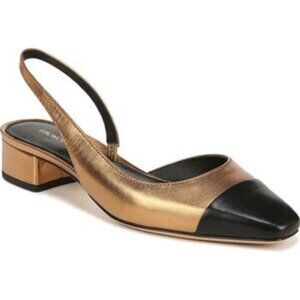 Veronica Beard Cecile Women's Size 9 Black/Gold Slingback Pumps Shoes NIB